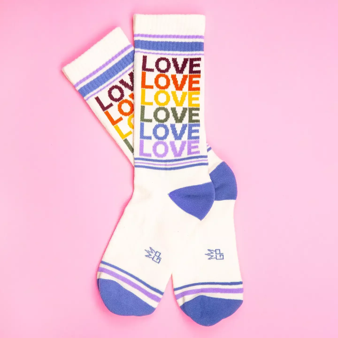 Gym Sock Love Vintage Rainbow