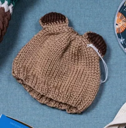 Hand-Knit Bear Hat