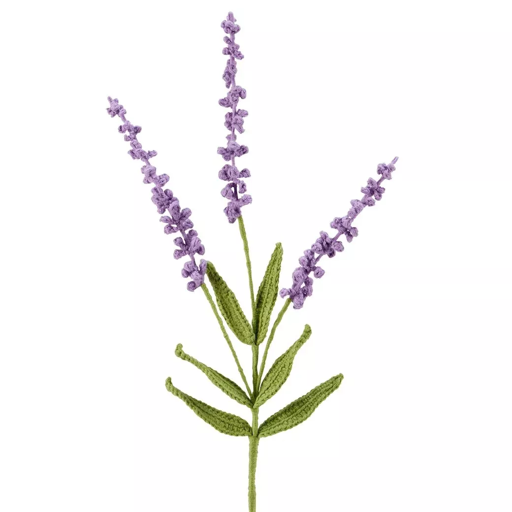 Hand-Made Crocheted Lavender Stem