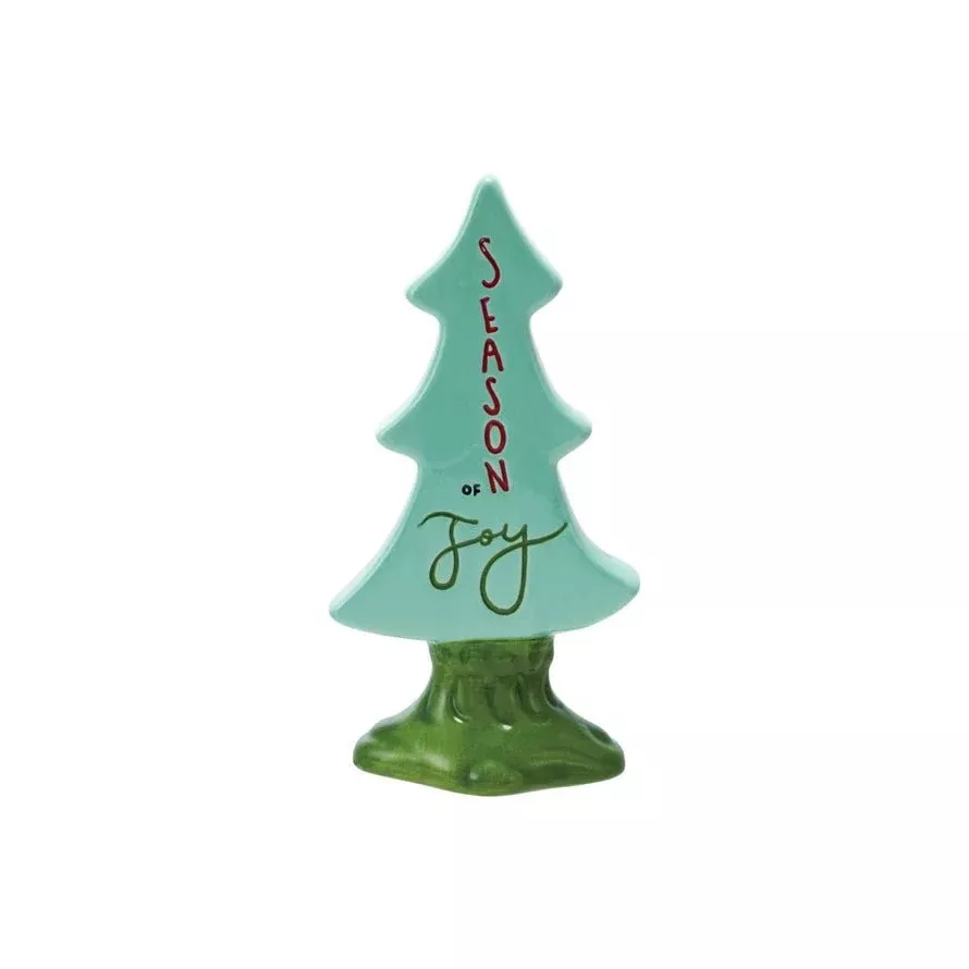 Hand-Painted Holiday Stoneware Tree “Season of Joy”