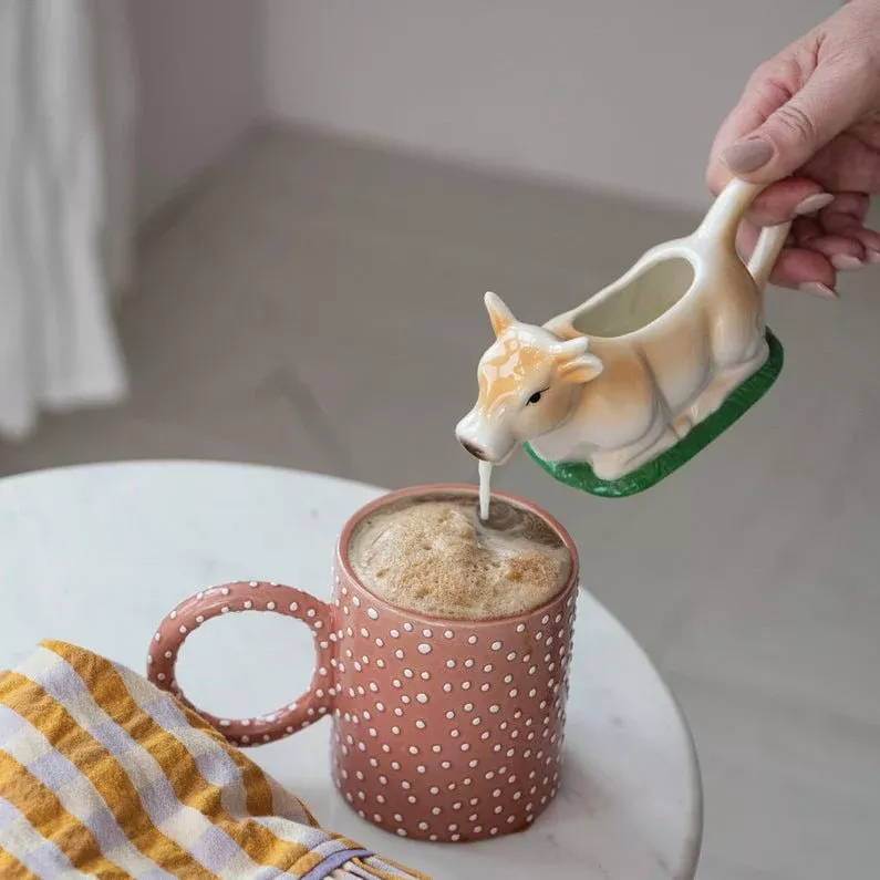 Hand-Painted Vintage Reproduction Cow Shaped Creamer
