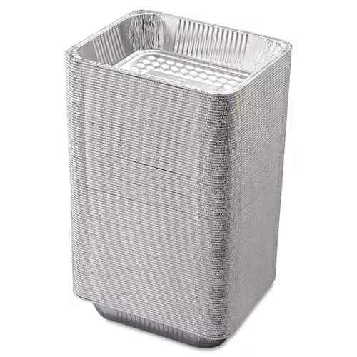 Handi-Foil 32140 2.56 in. Half Size Deep 10.38 in. x 12.75 in. Aluminum Steam Table Pans (100/Carton)