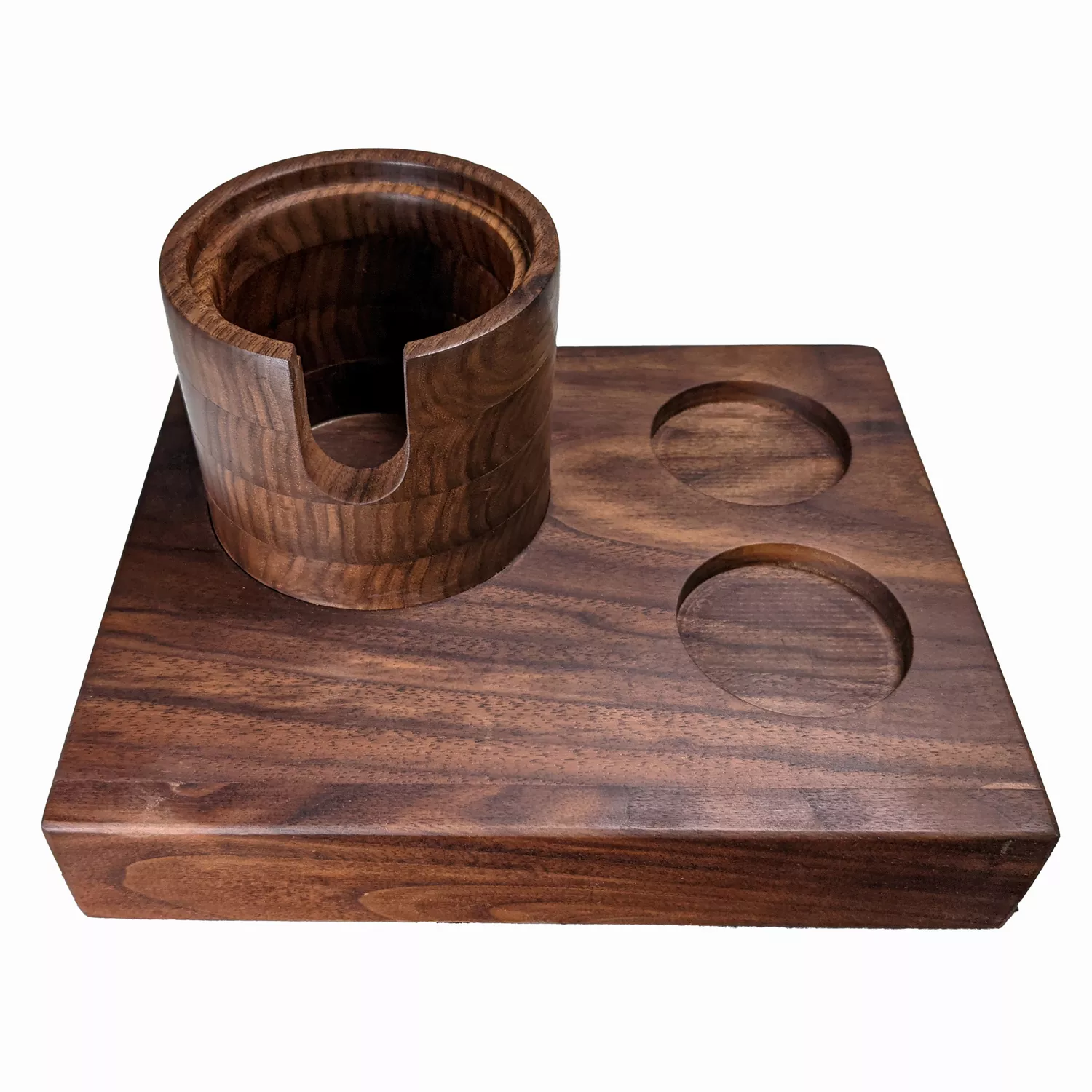 Handmade Walnut Espresso Tamping Station