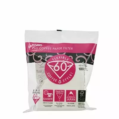 Hario V60 Paper Filter 01 W 100 sheets