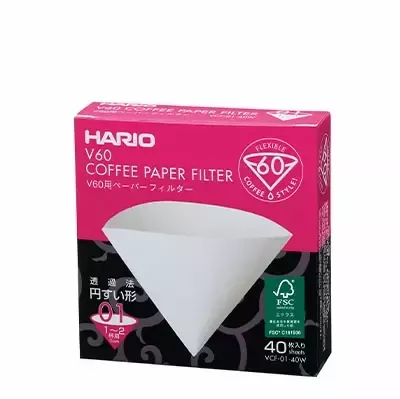 Hario V60 Paper Filter 01 W 40 sheets