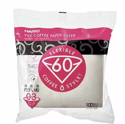 Hario V60 Paper Filter 03 W 100 sheets