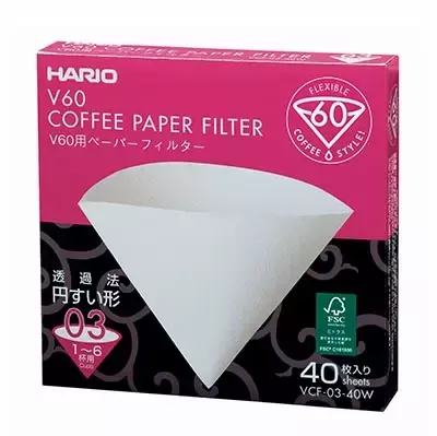 Hario V60 Paper Filter 03 W 40 sheets