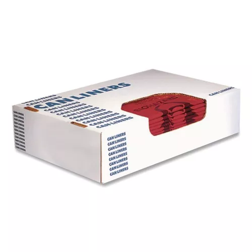 Heritage A8046PR Healthcare Biohazard Printed Low-Density Can Liners Biohazard 45 gal 1.3 mil 40 x 46 Red Flat Pack (200/Carton)