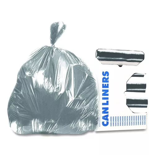 Heritage H7856WS 39 in. x 56 in. 1.7 mil 55 Gallon Linear Low-Density Can Liners - Silver (50/Carton)