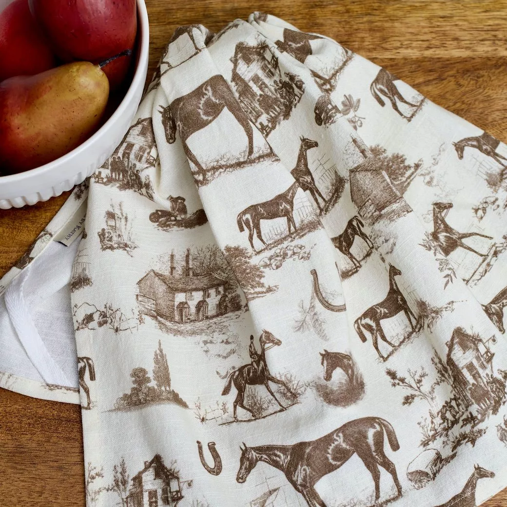 Horse Toile Kitchen Towel