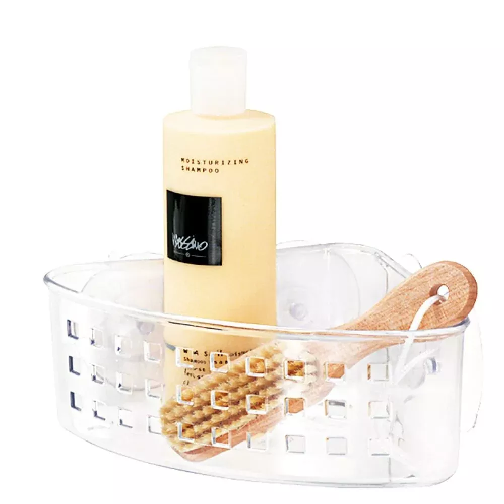 iDesign Suction Corner Basket 2 in Clear