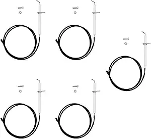 IG31B Gr2001408-Mm-00 Ignitor Wire Kit Replacement Parts for Members Mark B10PG20-2R Ignition Wire Ceramic Electrode Brinkmann BBQ-Pro Kenmore Gas Grill Ceramic Electrode with Wire and Fasteners, 5pcs