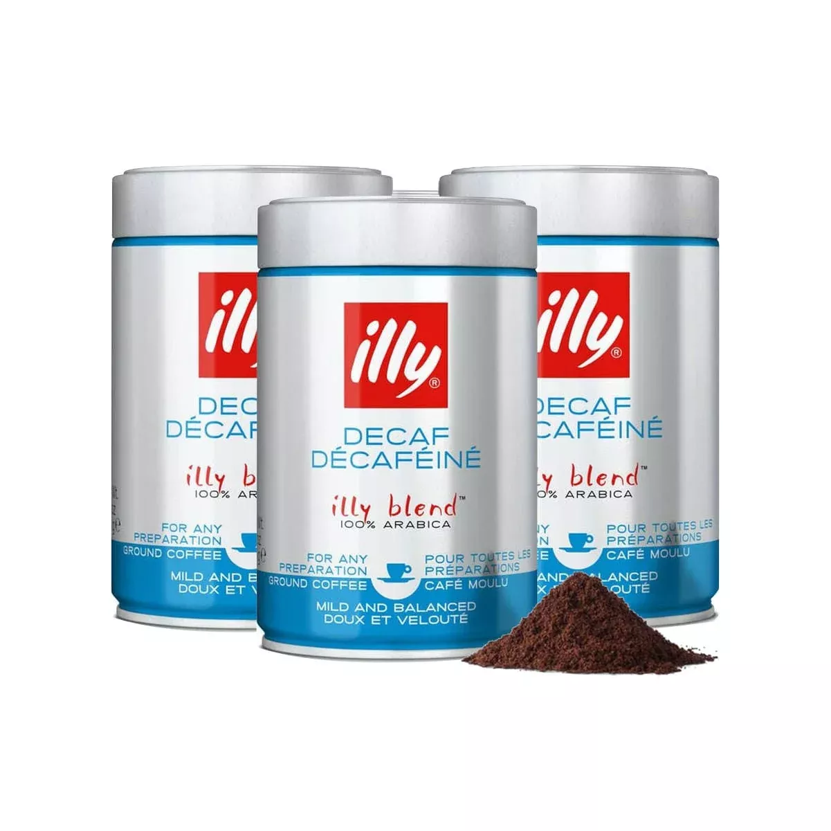 Illy Decaf Classico Ground Espresso Coffee (Case of 3)