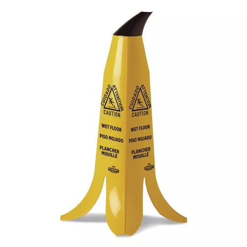 Impact B1001 11 in. x 11.15 in. x 23.25 in. Banana Wet Floor Cones - Yellow/Brown/Black