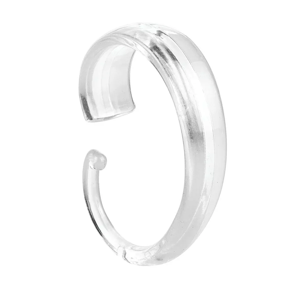 InterDesign Bathroom Shower Curtain "C" Hook – Clear – Pack of 12