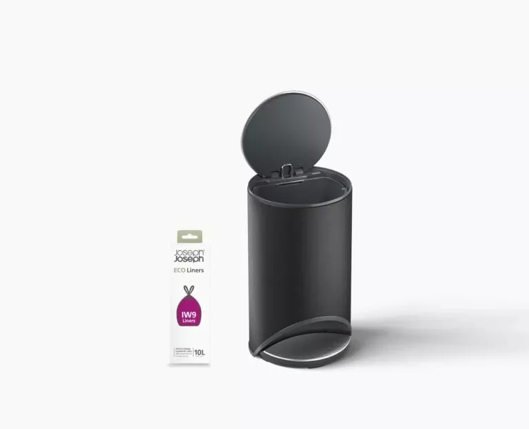 Joseph Joseph Arc™ 10L Easy-push Matt Black Pedal Trash Can Starter Set