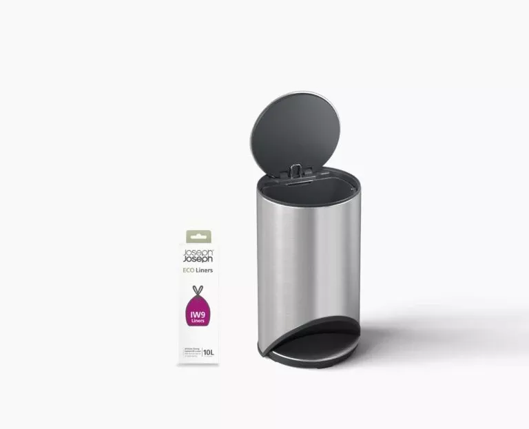Joseph Joseph Arc™ 10L Easy-push Stainless-steel Pedal Trash Can Starter Set