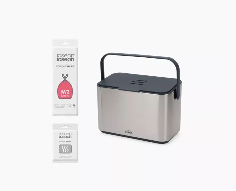 Joseph Joseph Collect™ 4L Stainless-steel Food Waste Caddy Starter Set