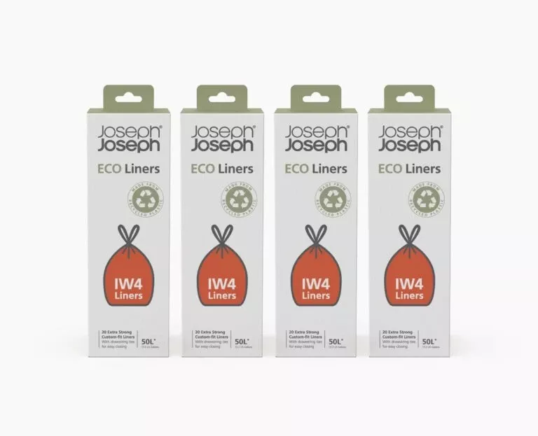 Joseph Joseph IW4 50L Gray Recycled Trash Bags – 4 Pack