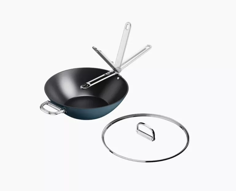 Joseph Joseph Space Folding Handle Ceramic Non-stick 12.5″ Blue Wok & Lid