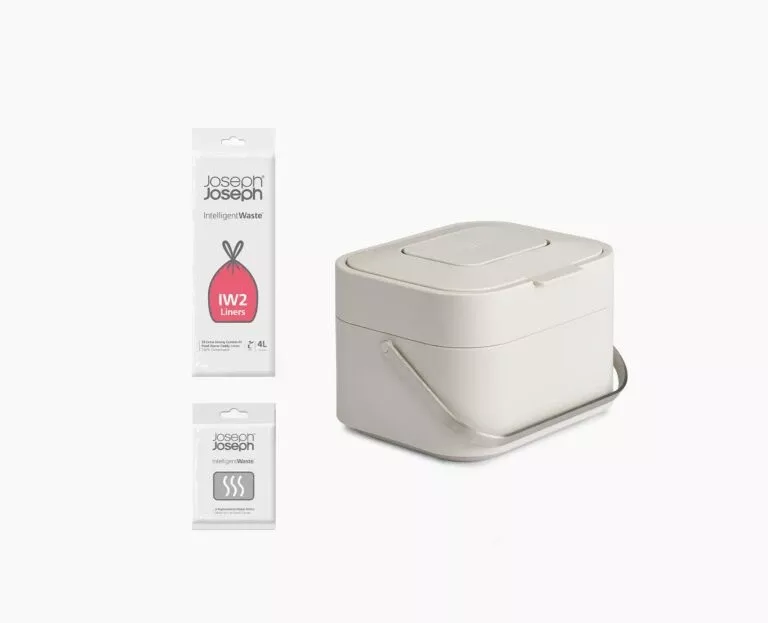 Joseph Joseph Stack 4L Stone Food Waste Caddy Starter Set
