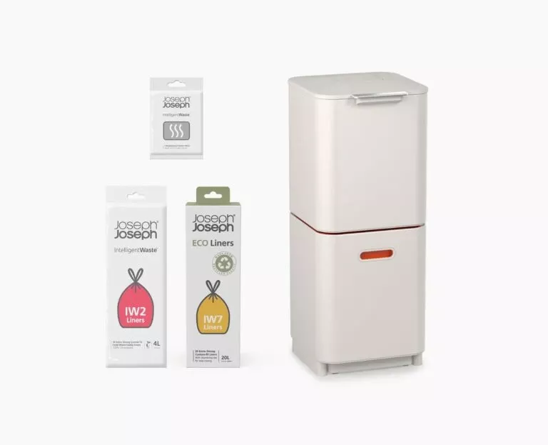 Joseph Joseph Totem Compact 40L Stone Waste & Recycling Trash Can Starter Set