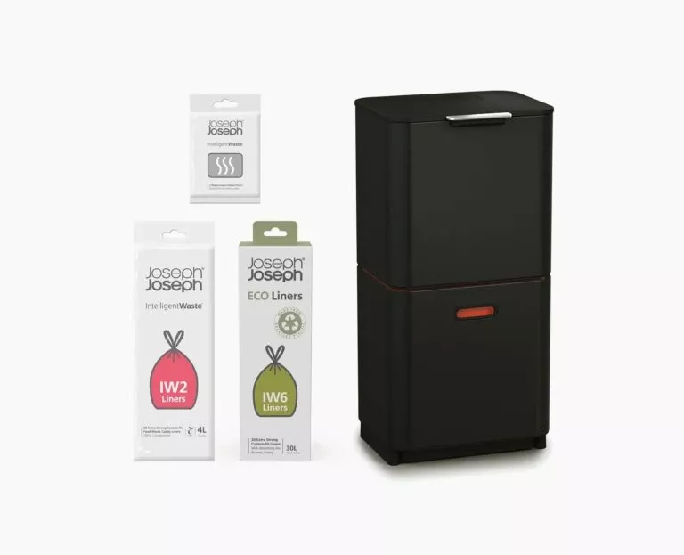 Joseph Joseph Totem Max 60L Black Waste & Recycling Trash Can Starter Set