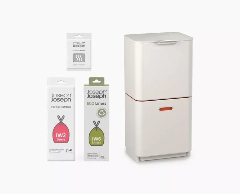 Joseph Joseph Totem Max 60L Stone Waste & Recycling Trash Can Starter Set