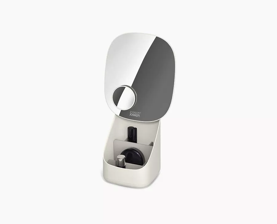 Joseph Joseph Viva Pedestal Mirror With Cosmetic Organizer