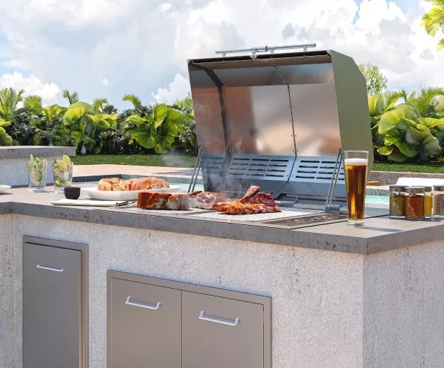 Kenyon Frontier 21 Inch Built-In Electric Grill 120V with Touch Control & Lid - B70050