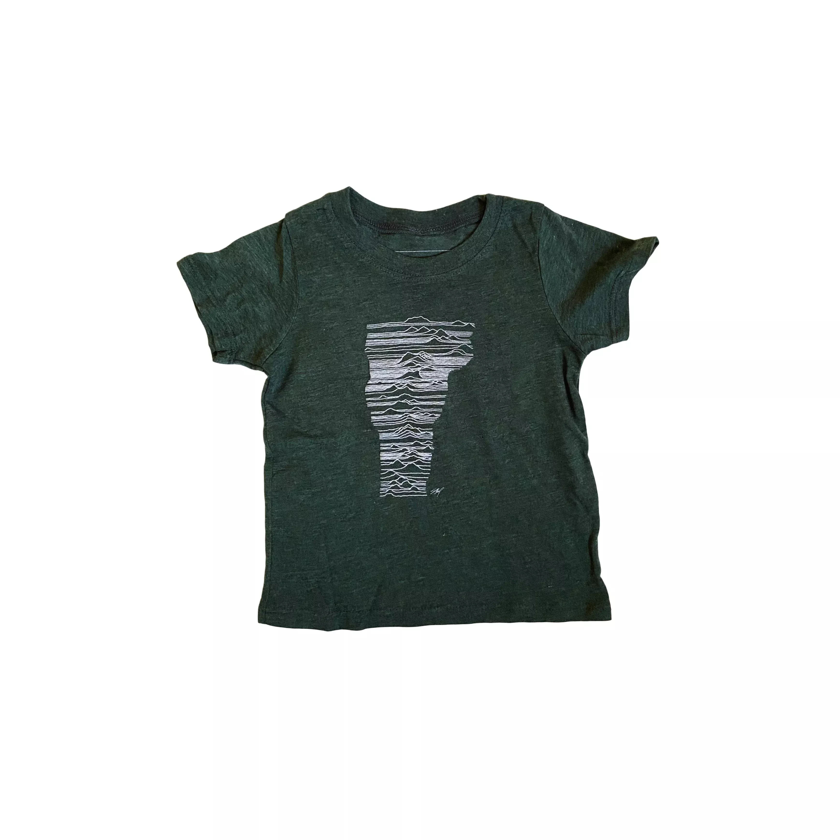 Kid's Mountains of Vermont Shirt in Heather Pine