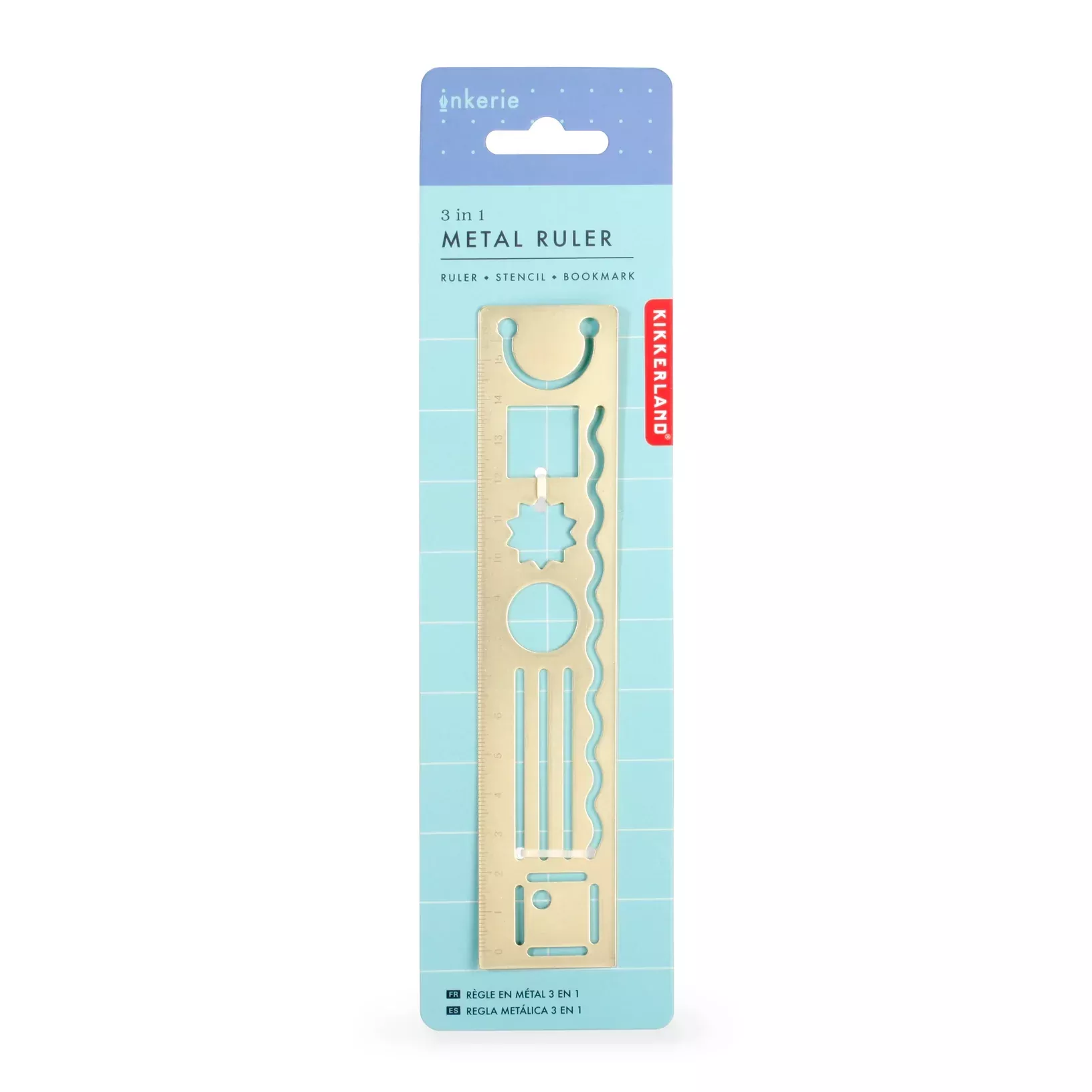 Kikkerland 3 in 1 Metal Ruler
