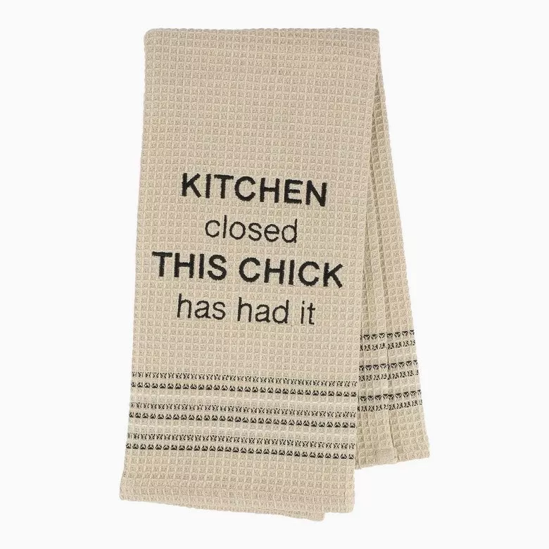 Kitchen Closed This Chick Has Had It Waffle Weave Bar Towel