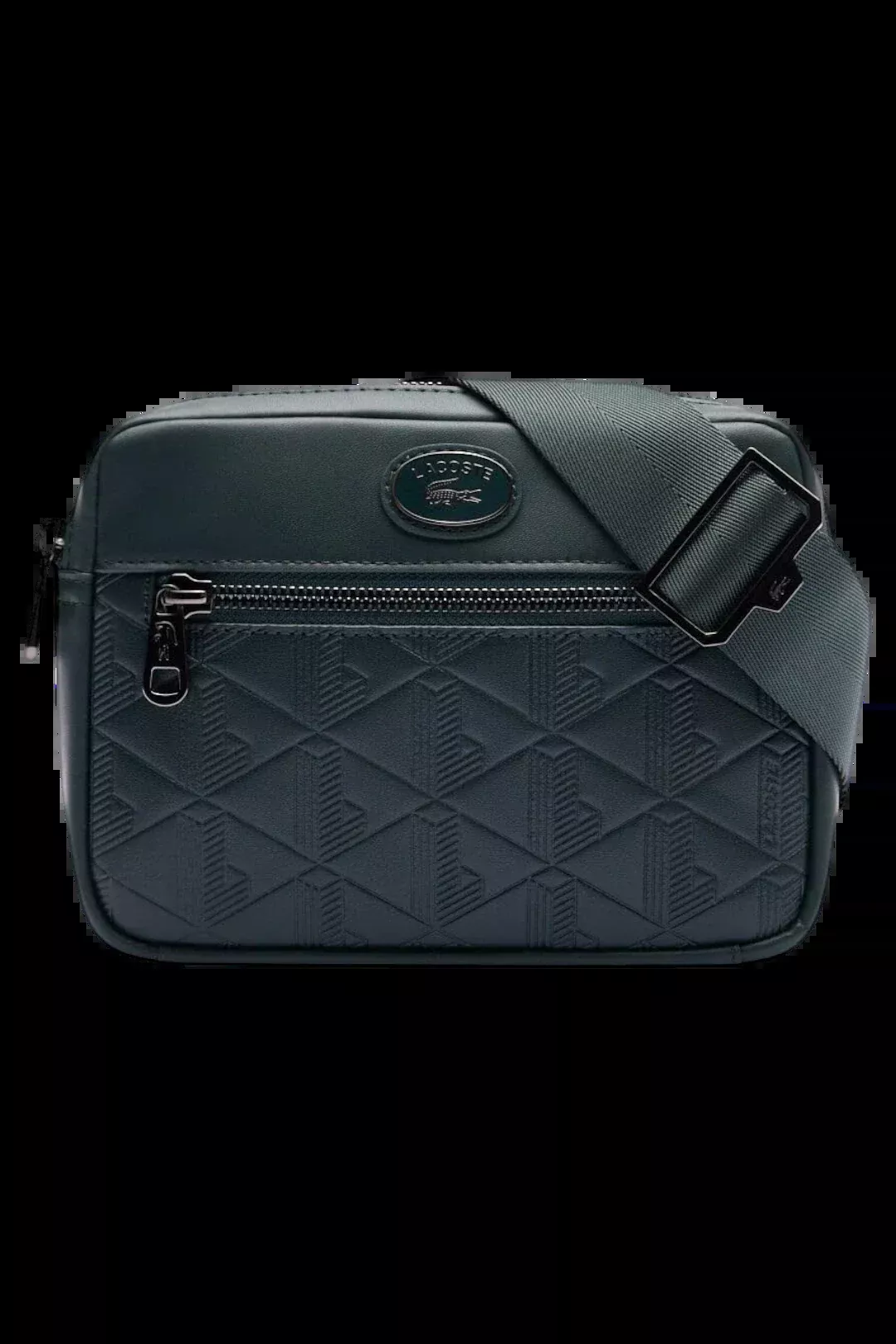 Lacoste Embossed Monogram Reporter Bag – Dark Green