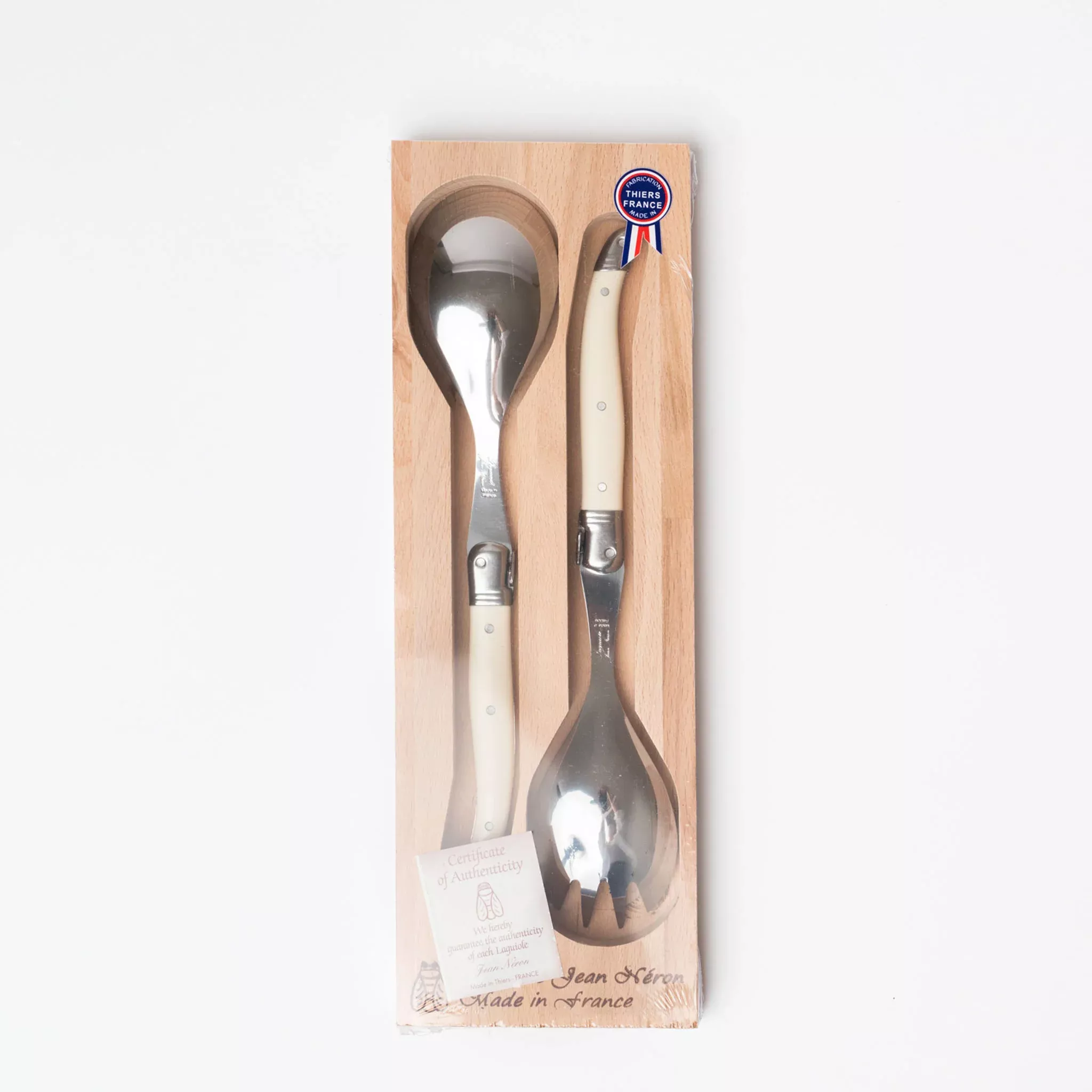 Laguiole Salad Serving Set Ivory