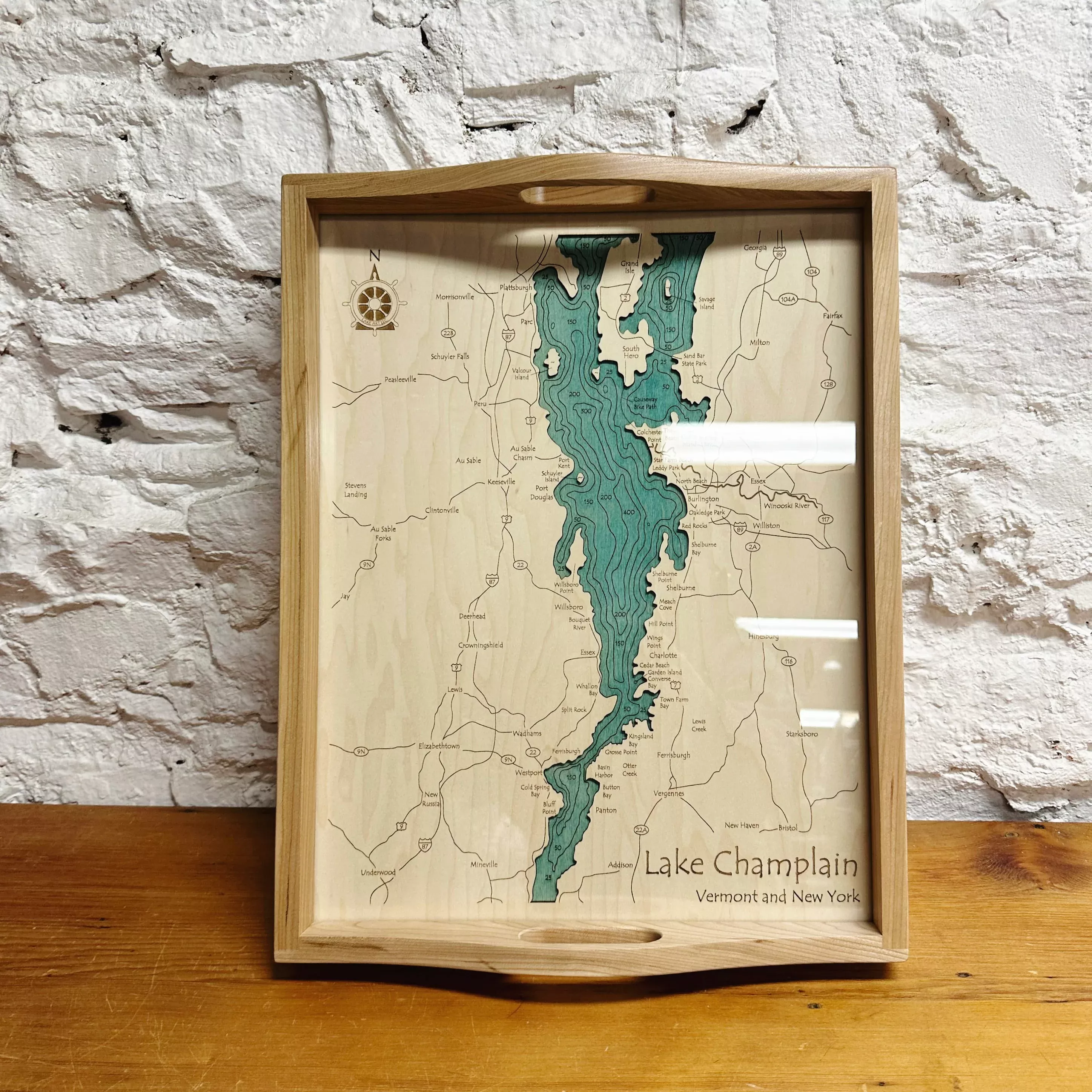 Lake Champlain Shelburne Bay Wooden Serving Tray - PICK UP ONLY!