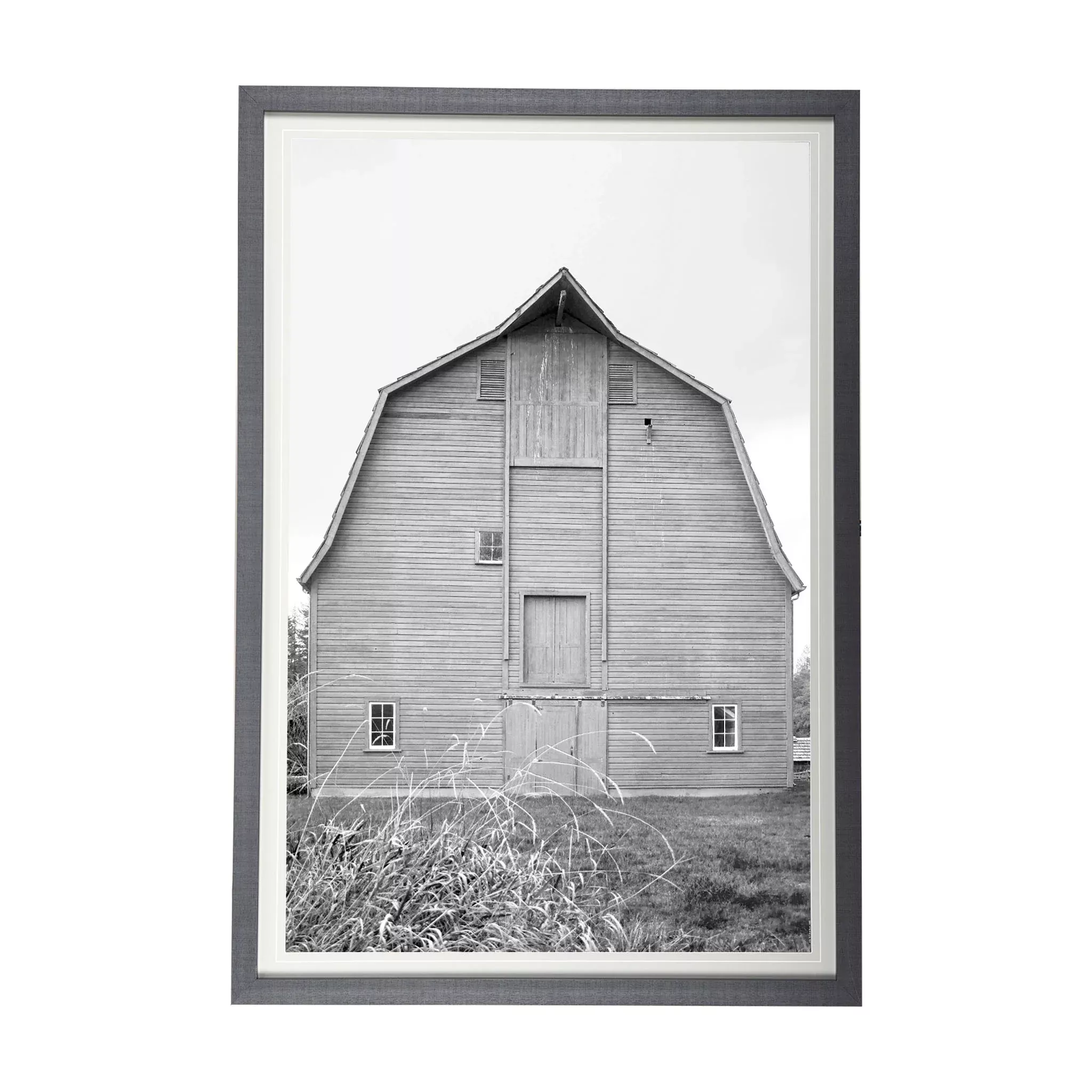 The Large Barn in Black and White Framed Print