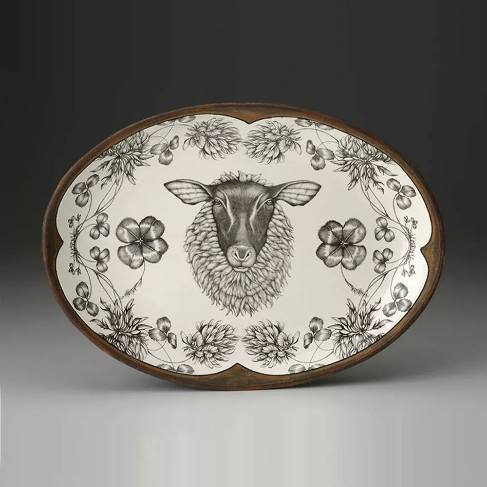 Laura Zindel Suffolk Sheep Oval Platter