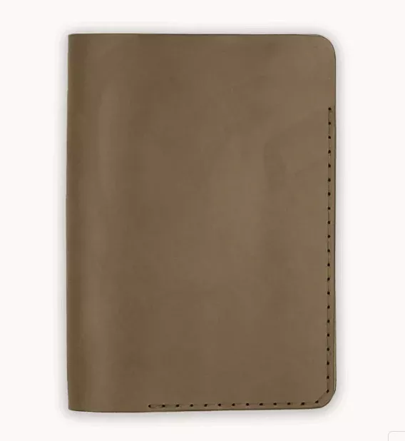 Leather Passport Cover - Olive