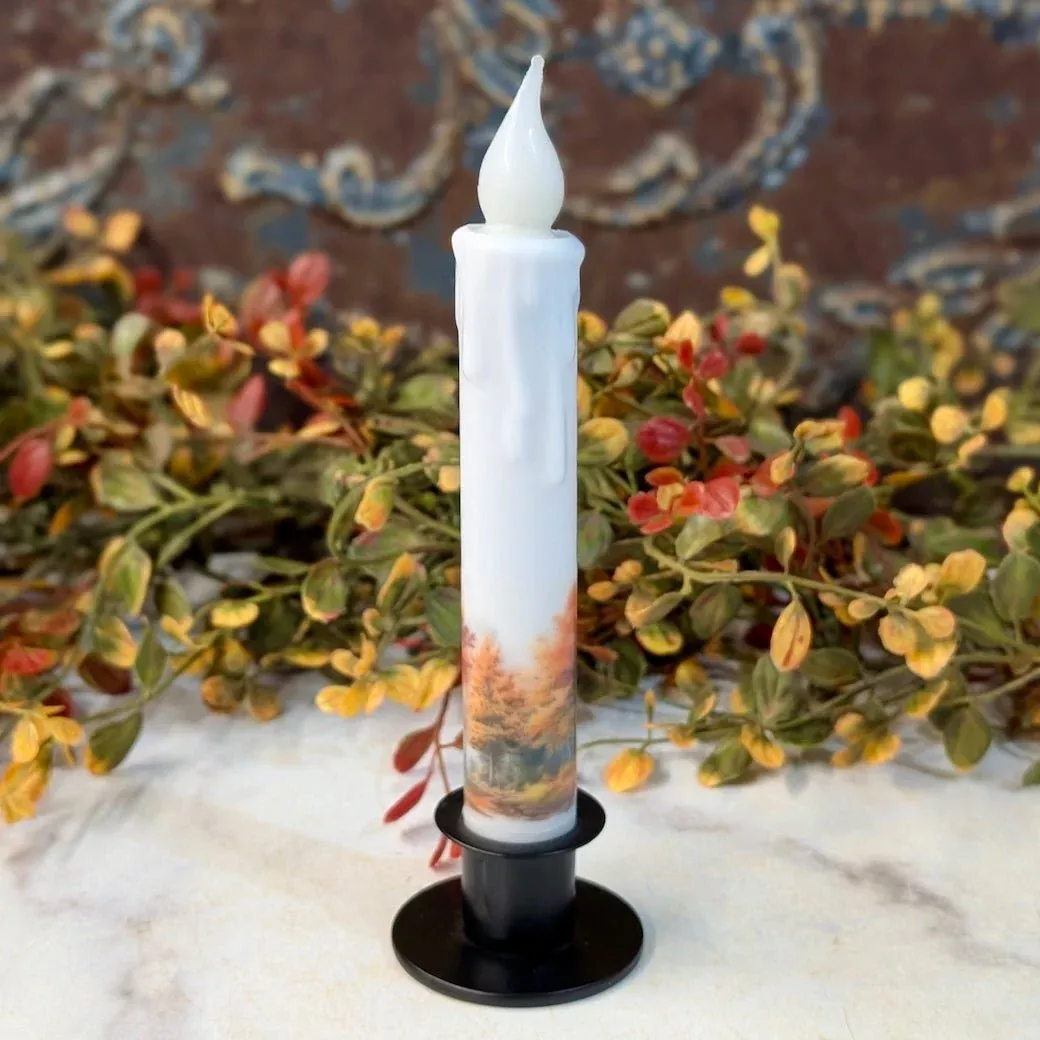 LED Battery Operated Fall Trees Taper Candle
