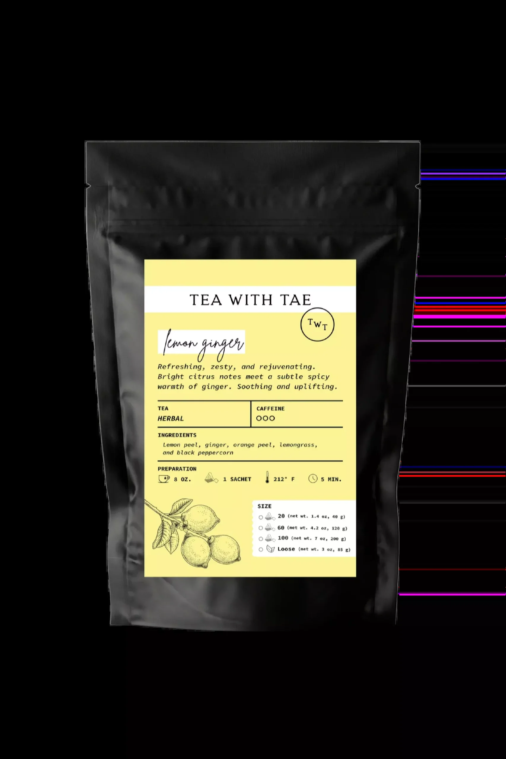 Lemon Ginger Herbal Tea Pouch