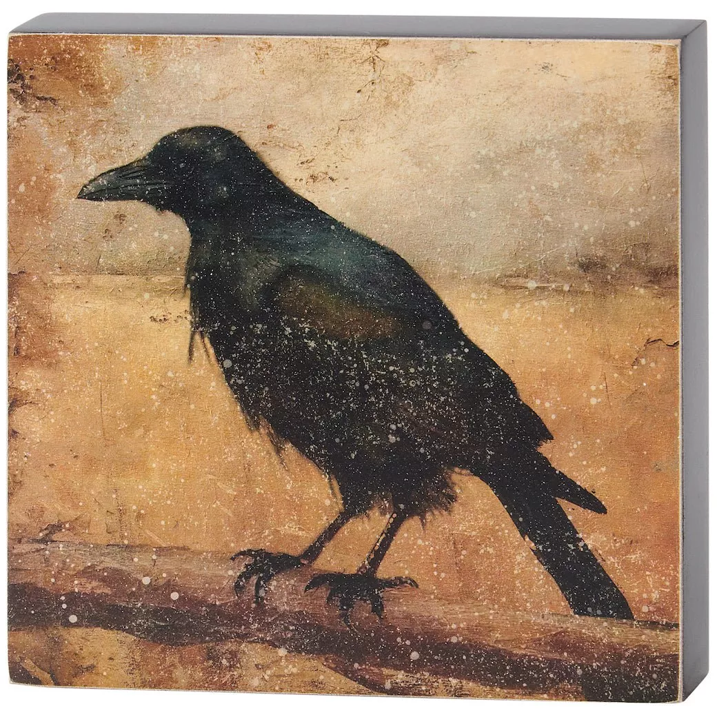 Lone Raven Rustic Block Sign