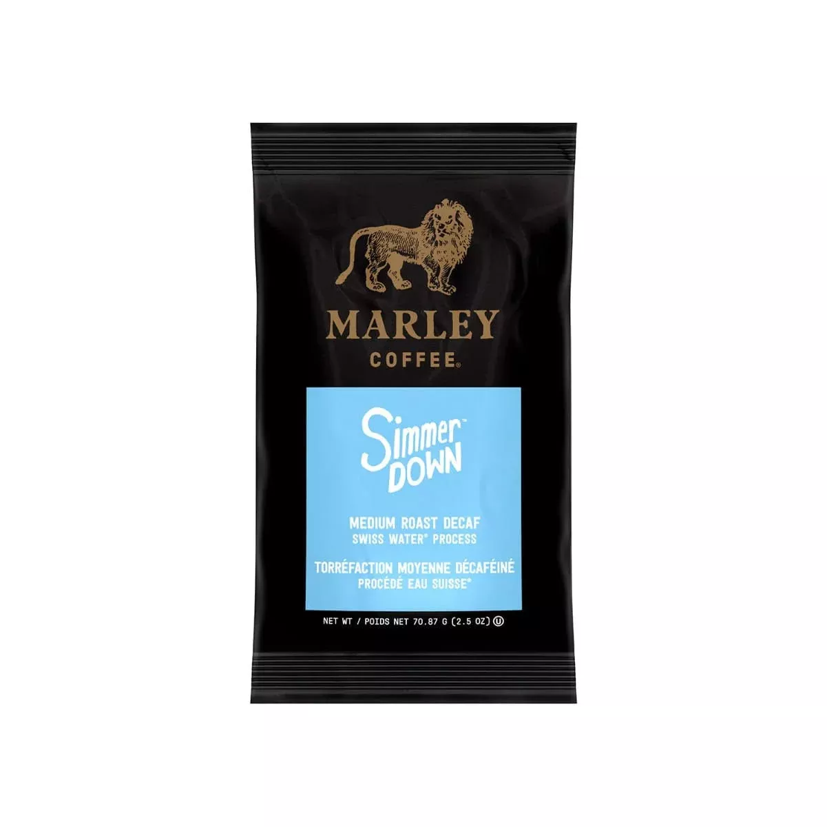 Marley Coffee Simmer Down Decaf Ground Coffee Packets (Box of 64 X 2.5oz)