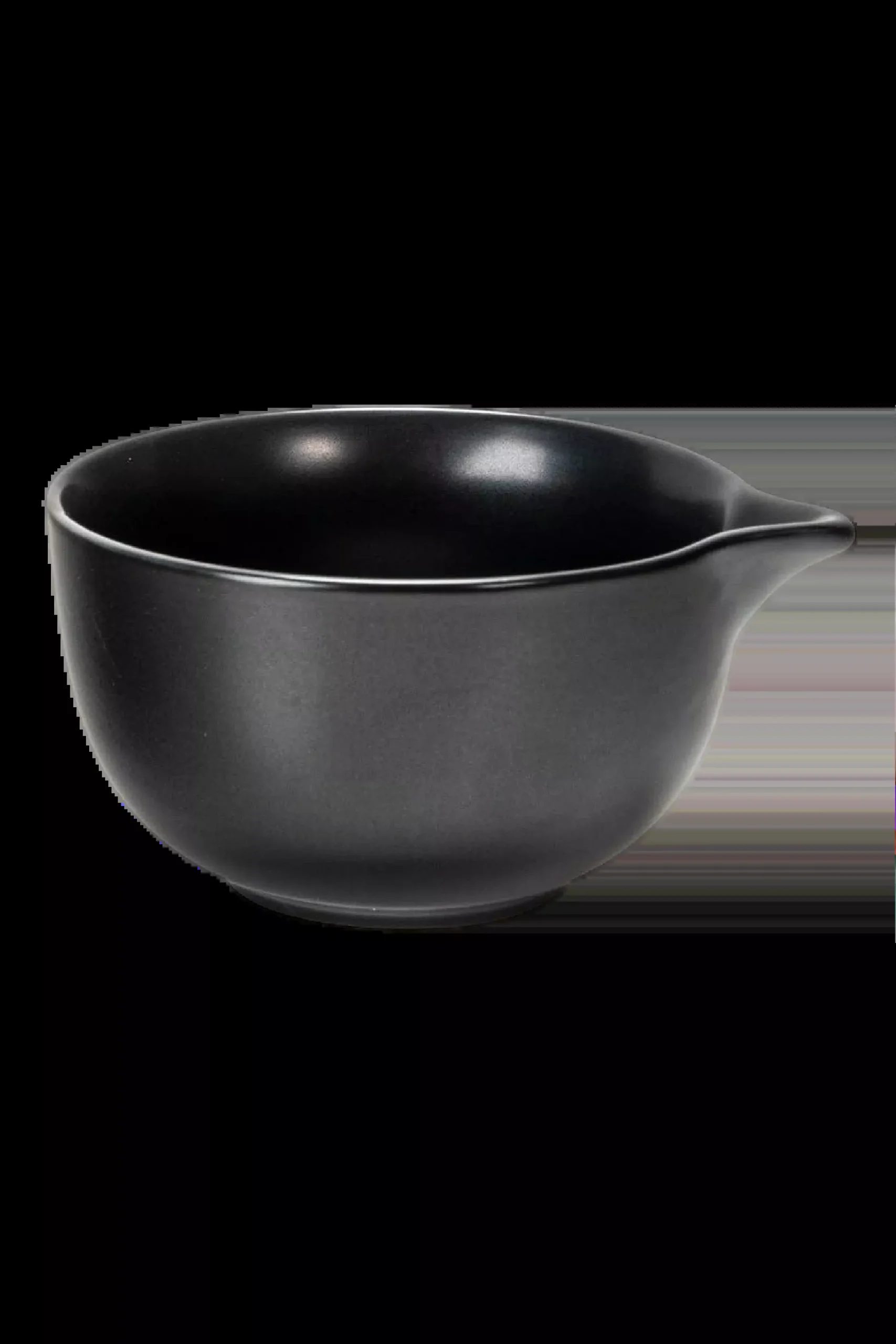 Matcha Latte Bowl with Spout – Black Matte (10 oz)