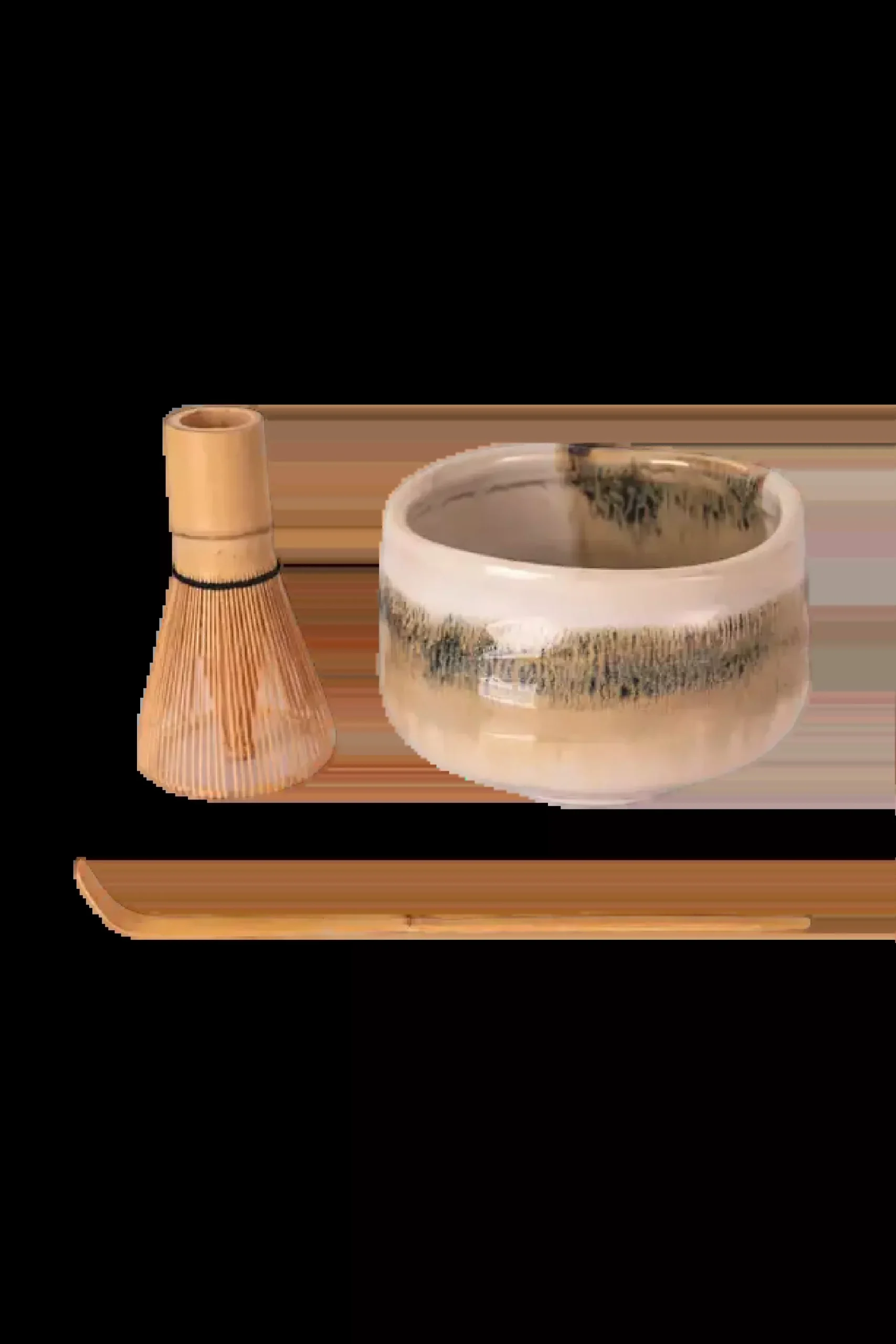 Matcha Ritual Set – White Porcelain Bowl with Whisk & Spoon