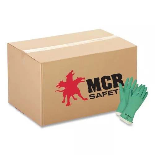 MCR Safety 5319E Flock-Lined Nitrile Gloves - One Size Green (1-Dozen)