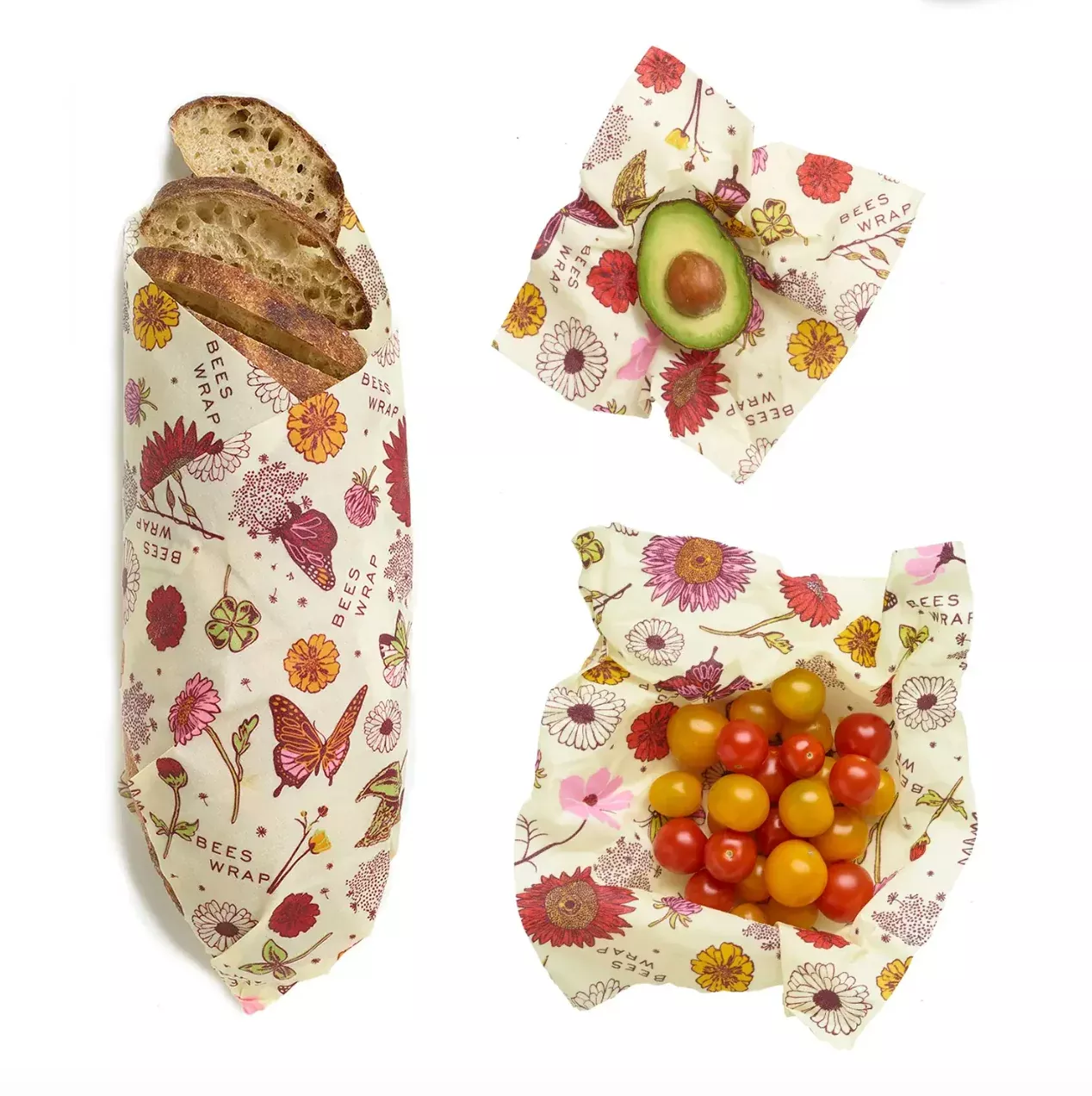 Meadow Magic Vegan Plant-Based Bee's Wraps - Assorted 3 Pack