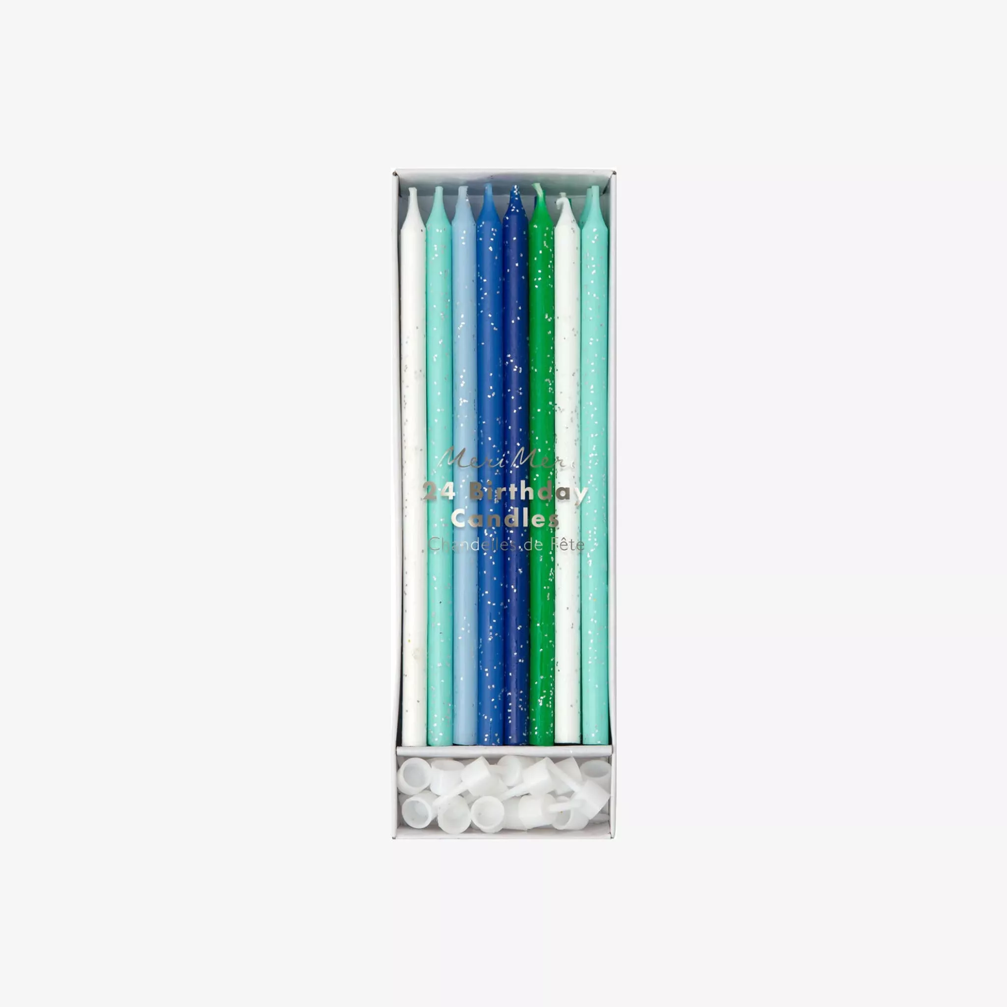 Meri Meri Blue & Green Glitter Candles