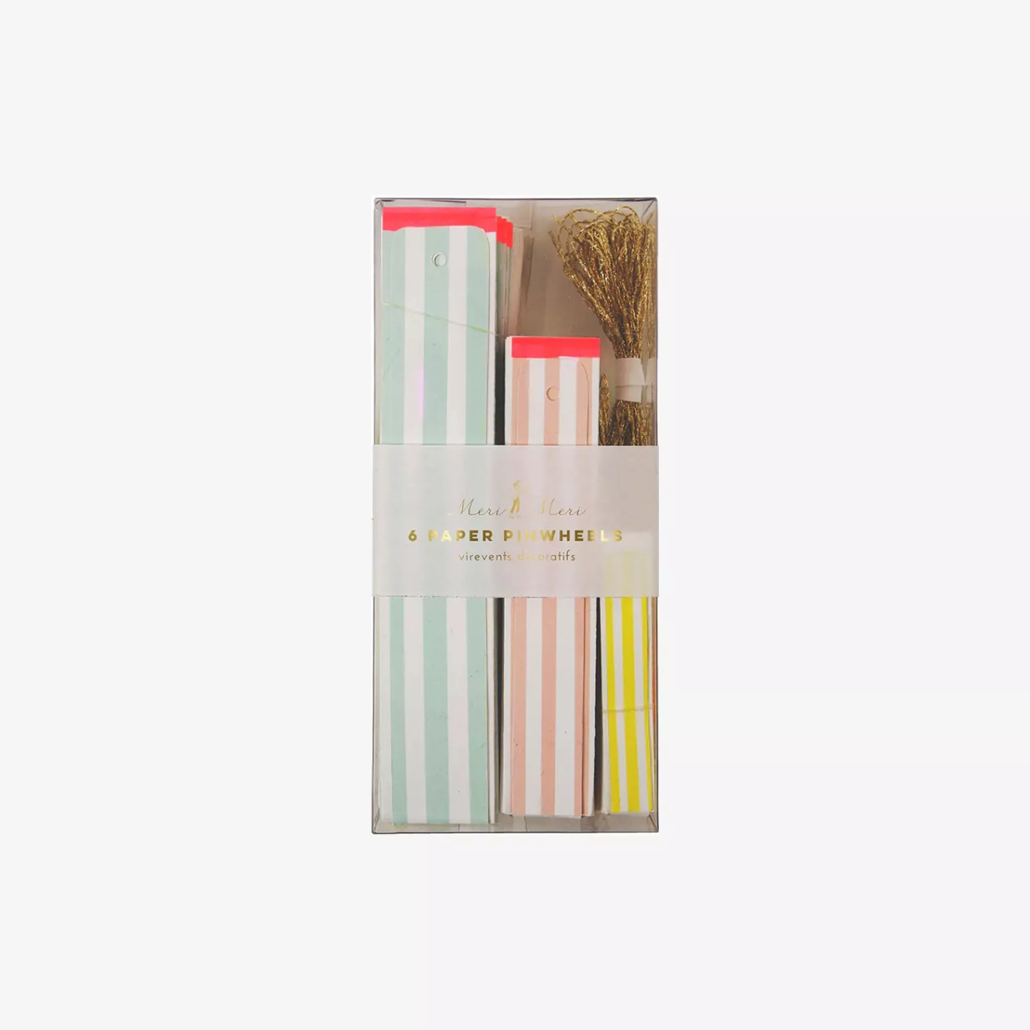 Meri Meri Pastel & Neon Stripe Pinwheel Decorations