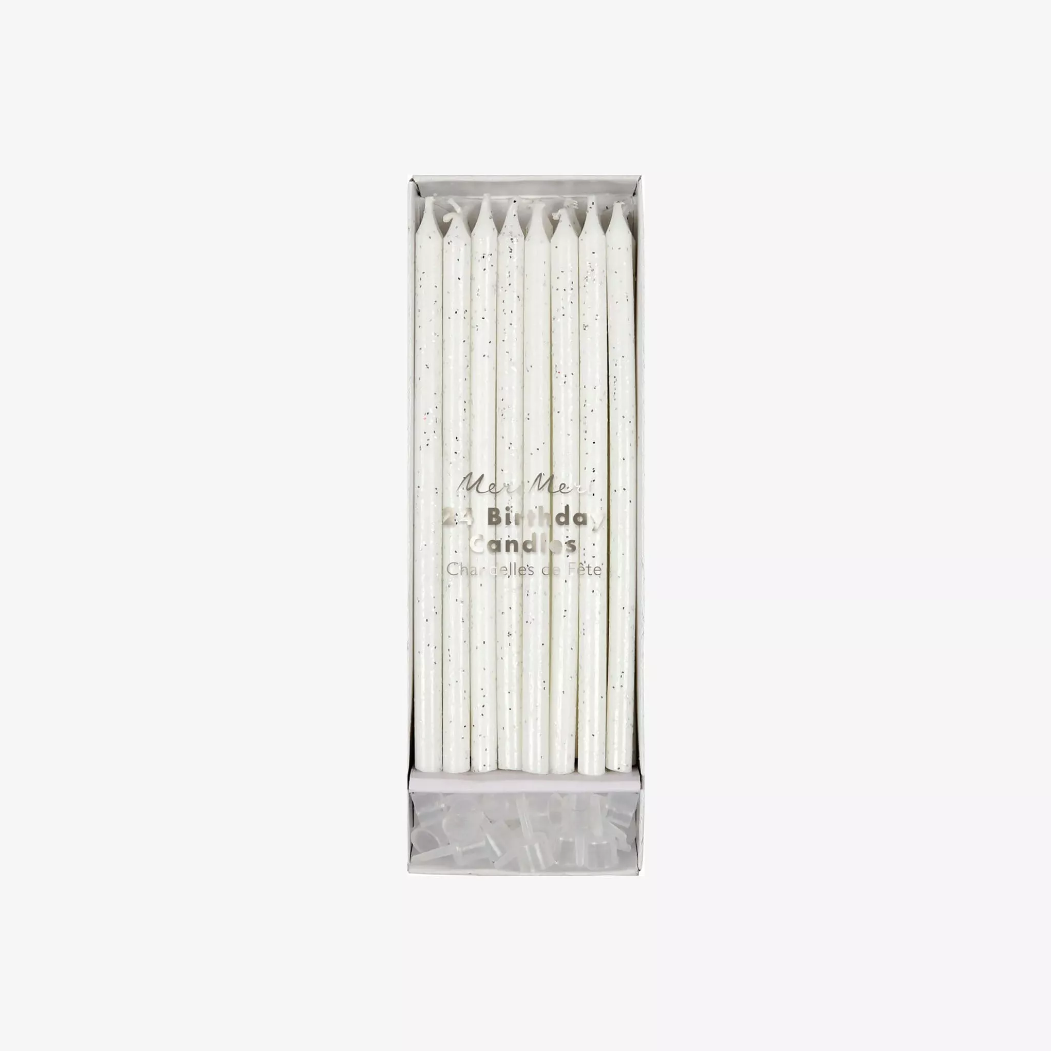 Meri Meri Silver Glitter Candles